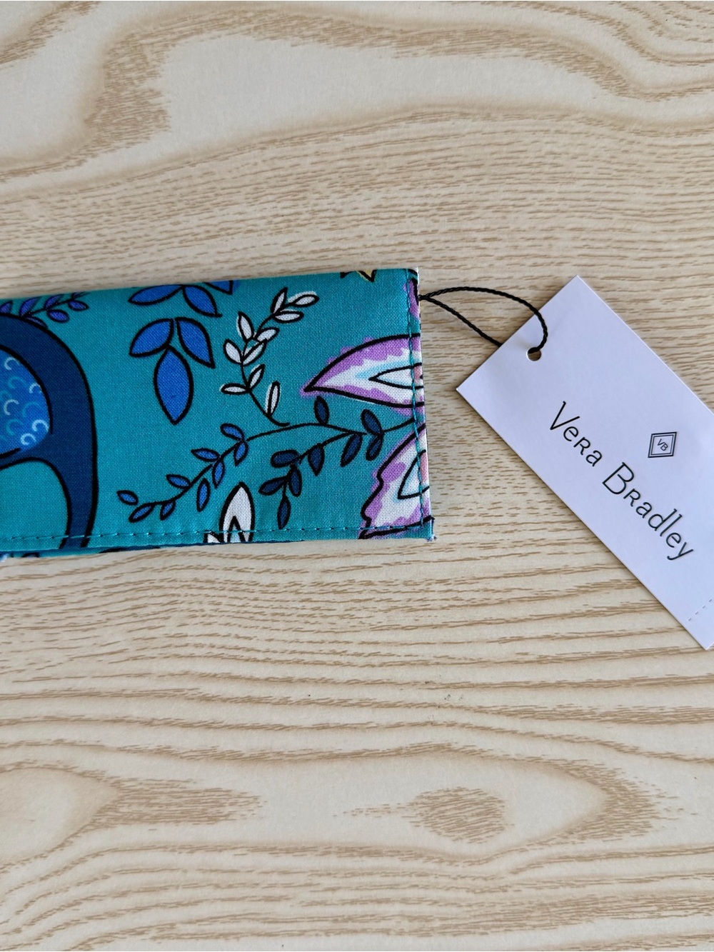 Vera Bradley Teal Floral Phone Case Sleeve with Purple Accents